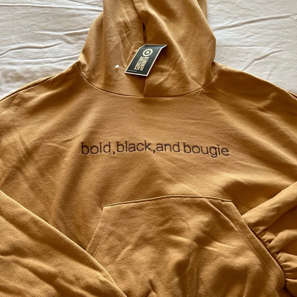 Long Sleeves Color Mustard Cropped Hoodie Size Medium BNWT - Picture 4 of 5